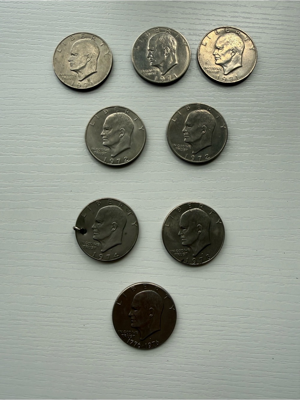 Ike Eisenhower Dollar Coin Lot 1971 1972 1974 1976 1978